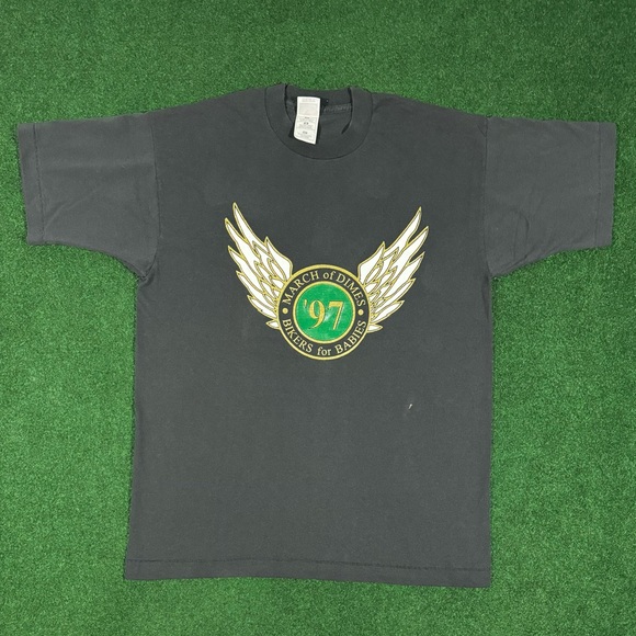 Vintage 1997 Bikers For Babies March Of Dimes T-Shirt - Picture 1 of 7